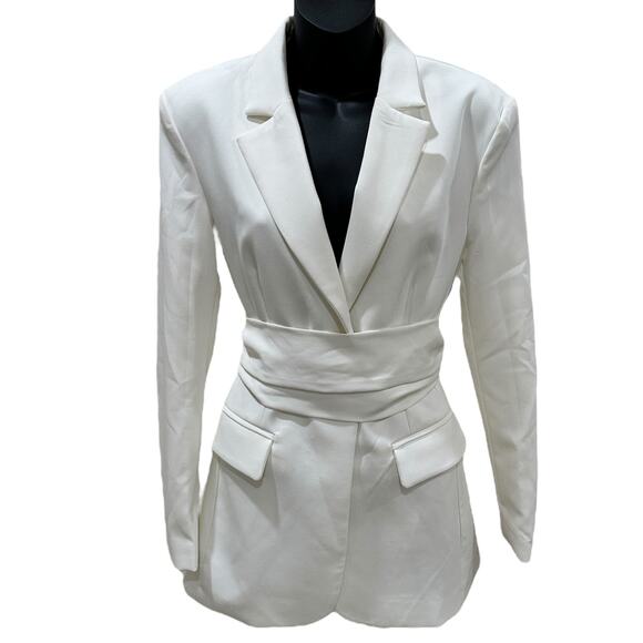 NWT BOA Classic Blazer with Belt in White - Picture 7 of 8